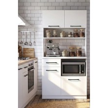 Robeve Kahve Köşesi Dolabı Beyaz Geniş Depolama Alanı Çok Amaçlı Dolap Modern Kahve Köşesi Geniş Depolama Alanlı Mutfak ve Yaşam Alanı Dolabı Çok Amaçlı Dolap