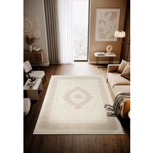 Cotto Home Moon MO108B Krem Halı Klasik Desen Akrilik Pamuk Taban Salon Oturma Odası Halısı