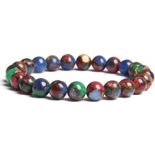 Sertifikalı Doğal Mozaik Renkli Kuvars Taşı Bileklik