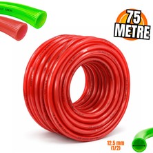 Givy Silikonlu Hortum Pvc 1/2″ Çizgili Hortum | Esnek Bahçe ve Sulama Hortumu 13 kg | 12,5 mm