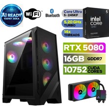 MSI Şafak-Gaming Pc Ddr5 | Yapay Zeka Destekli |intel Core Ultra 5 245KF | Rtx 5080 16GB | 64 GB Ddr5 Ram | H810 Anakart | 1tb Nvme 5000 4000 | 240MM Sıvı Soğutma -