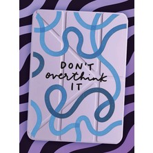 Nurdic iPad Pro 10.5 (7.nesil) Çipli Kılıf Uyku Modlu Kalem Bölmeli Desenli Temalı Overthink