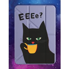 Nurdic Huawei Matepad 12X Kılıf Uyku Modlu Kalem Bölmeli Desenli Temalı Kedi ile Kahve