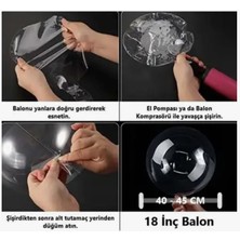 Rosy Blue 18'' Şeffaf Balon & A3 Boyutunda Konsept Çıkartmalar