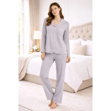 Nena Uzun Kol Önden Düğmeli Kadın Pijama Takım 14988