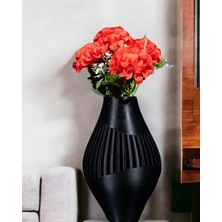 Acheronmoda Dekoratif Modern Vazo - 3D Tasarım Parametrik Çiçek Vazosu - Siyah