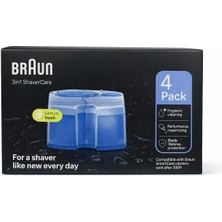 Braun Shavercare Temizleme Kartuşu 4’lü Paket Limon Ferah Smartcare Uyumlu Traş Makinesi Temizleme Solüsyonu