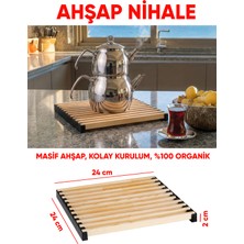 Nwood Nihale 24X24  cm Tencere,çaydanlık Altı Masif Ahşap Esnemez Kırılmaz