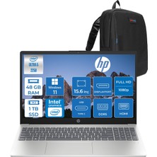 Hp Laptop Aı 15-FD2026NT Intel Ultra5 225U 48GB Ddr5 1tb SSD 15.6" Inch Intel® Grafik Gpu Fhd (1920X1080) WIN11PRO Taşınabilir Bilgisayar D51E0EAP18+ZETTAÇANTA