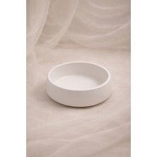 Atiye Studio El Yapımı Taş Tozu Yuvarlak Dekoratif Kase – Ev Dekoru Mumluk & Köpek Mama Kabı Çok Amaçlı Obje