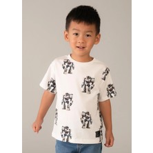 Mayoral Erkek Çocuk Baskılı Tshirt Beyaz