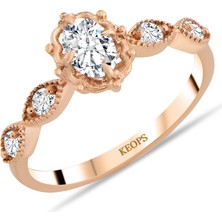 Keops Pırlanta 0,67 Karat Pırlanta Vintage Amaryllis Yüzük - Hrd Sertifikalı - 1100662