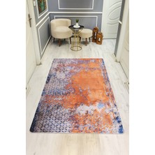 Dolce Mariee Dijital Baskı Eskitme Desen Kaymaz Taban Halı H1007