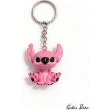 Qukis Store Pembe Stitch, Dekoratif Anahtarlık ve Çantar Charmı, 1 Adet