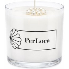 Perlora Cam Bardakta Yasemin Kokulu El Yapımı Mum – Inci Detaylı