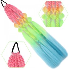 Handmade Çocuk Saçı  Renkli  Eglenceli  At  Kuyrukları Çocuklara Özel Rengarenk  Dogum Günü  Özel Gün Saçı Etkinlik