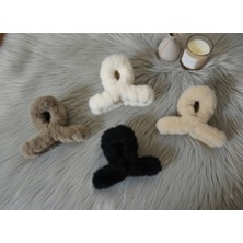 My Vintage Kadın L Boy 4 Adet Peluş Tüylü Zarif Mandal Peluş Toka