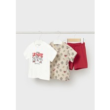 Mayoral Erkek Bebek Iki Tshirtlü Penye Şort Takım Kırmızı