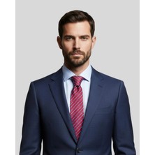 1001 Kravat Bordo Çizgili 7,5 cm Genişliğinde Ipek Kravat