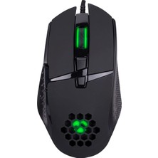 Braventa Collection Rage-X1 USB Siyah 8 Tuşlu LED Işıklı 6400DPI Mouse