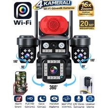 Sonreir ES5904 4 Kameralı WiFi Güvenlik Kamerası 4K Ultra HD Türkçe Hareketli Sesli Gece Görüşlü Kamera