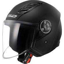 Ls2 Airflow 2 Mat Siyah Açık Motosiklet Kaskı Polikarbon Dış Kabuk ve Geliştirilmiş Havalandırma