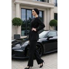 Vent Giyim Tesettür Kadın Asimetrik Tunik Pantolon Ikili Takım- Bayramlık/özel Gün Şık Tasarım