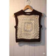 Linas Collection El Yapımı Motifli Kız Çocuk Süveter 6-10 Yaş