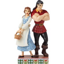 ENESCO Jim Shore Beauty And The Beast Belle And Gaston Good Vs. Evil Figurine- Reçine El Boyalı Koleksiyon Disney Figürleri Ev Dekorasyonu Heykeli, 20 cm