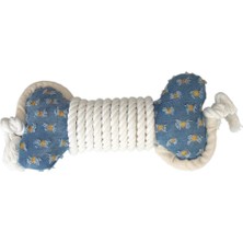 Braventa Collection 510257 Ipli Peluş Kemik Evcil Hayvan Oyuncağı, Mavi-Beyaz, 30X5 cm