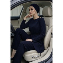 Vent Giyim Tesettür Kadın Asimetrik Tunik Pantolon Ikili Takım- Bayramlık/özel Gün Şık Tasarım