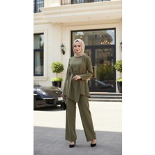 Vent Giyim Tesettür Kadın Asimetrik Tunik Pantolon Ikili Takım- Bayramlık/özel Gün Şık Tasarım