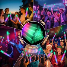 Twox LED Işıklı 3 Modlu Kauçuk Işıklı Sünger Parti Çubuk Sopa - 46 cm (6 Lı Paket)