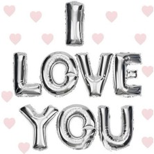 Twox Çocuk   ı Love You Folyo Balon Gümüş Renk 35 cm