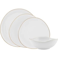 Braventa Collection Streamline Middle Gold 24 Parça 6 Kişilik Porselen Yemek Takımı