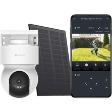 Braventa Collection Hybrone Omni Solar Dış Ortam Bataryalı ve Güneş Enerjili Wi-Fi Akıllı Kamera, Renkli Gece Görüşü, 36
