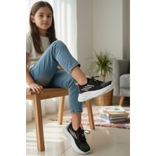 Enoch Çizgi Detaylı Kız Çocuk Spor Ayakkabı Esnek Bağcıklı