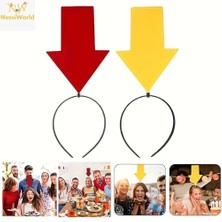 Twox Kişiselleştirilebilir Ok Işaretli Mesaj Tacı (2 Li Set Sarı-Kırmızı)