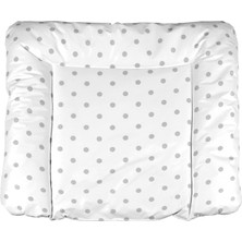 Braventa Collection Baby'ness Elyaf Dolgulu Pvc Alt Değiştirme Minderi, Sıvı Geçirmez, Leke Tutmaz, Puantiyeli, Gri, 75X