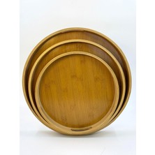 Braventa Collection Orret Home Bambu 3'lü Tepsi Seti – Sunum, Çay ve Servis Tepsisi, Doğal Bambu Ahşap Tepsi Takımı, Şık
