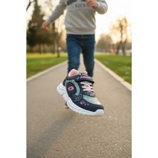 Enoch Kalp ve Desen Detaylı Çocuk Spor Ayakkabı Cırtlı