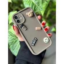 Braventa Collection Go Aksesuar Iphone 11 Çikolata Baby Tasarımlı Yumuşak Silikon Kamera Korumalı Ayıcıklı Kılıf