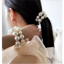 My Vintage 3 Adet Kadın Incili Esnek Saç Tokası Bileklik