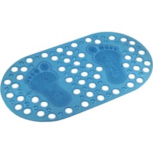 Braventa Collection Efe Mark Premium Serisi Banyo - Küvet Içi Kaydırmaz Vantuzlu Ayak Desenli Paspas 66,5 x 36,5 Cm, Mav