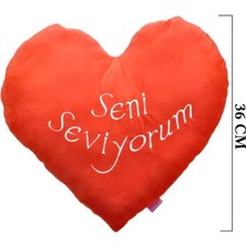 Twox Büyük Kalp Yastık 36X36 cm Sevimli ve Yumuşak Hediyelik Yastık