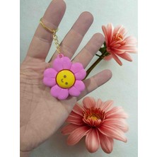 DenizCanlilari Pembe Çiçek Clicker Anahtarlık – Stres Giderici Çanta Aksesuarı