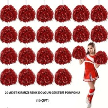 Twox 10 Çift ( 20 Adet ) Kırmızı Renk 23 Nisan 19 Mayıs 29 Ekim Okul Gösteri Ponponları