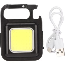 Meli Collection Süper Parlak Cob LED Anahtarlıklı Şarjlı Projektör Mini Taşınabilir Acil Durum Lambası