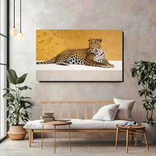 Artprinta Leopar Kanvas Tablo – Panoramik Modern Vahşi Yaşam Duvar Dekoru