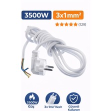 Masfitech Cihaz Kablosu Cihaz Fişli Ttr Kablo Topraklı 3 x 1 mm 2 Metre